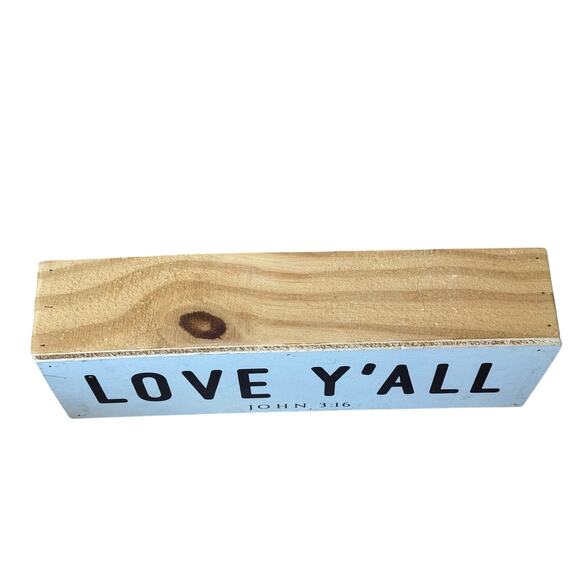 Custom Wood Sign - JOHN 3:16 - "LOVE Y'ALL", thick, heavy wood - Picture 4 of 6